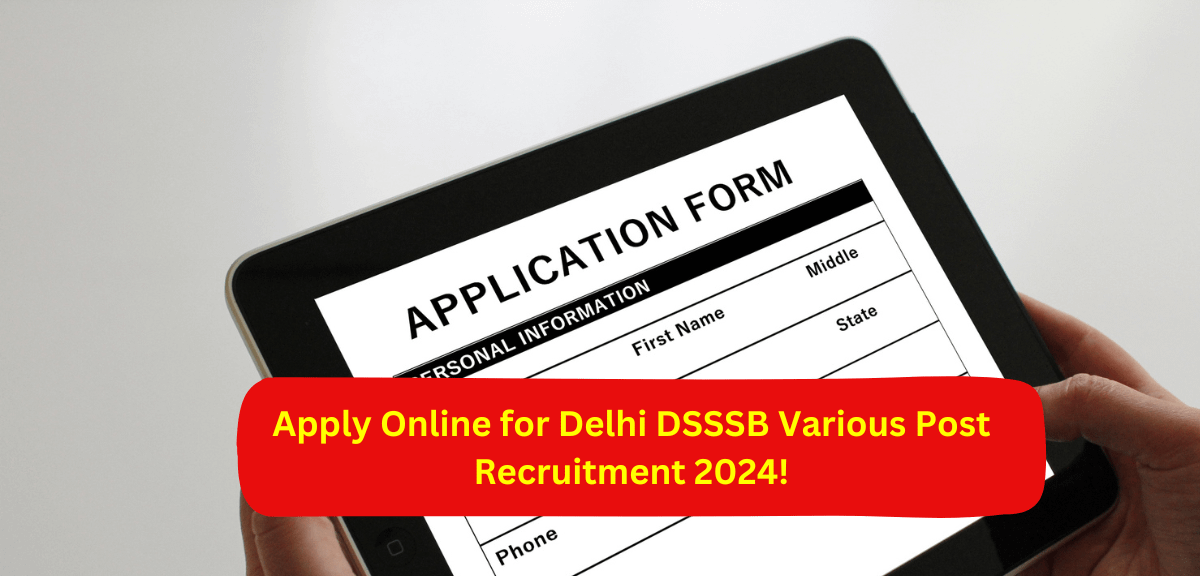 Apply Online for Delhi DSSSB Various Post Recruitment 2024!